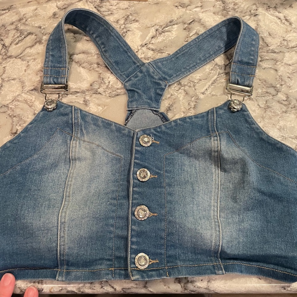 Denim halter vest